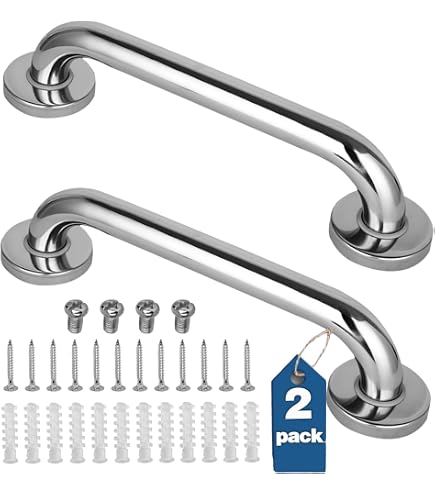 2-in-1 Decorative Grab Bar With Shelf, Plus Shampoo Shelf 19.5 Inch By HEALTHCRAFT, ADA Compliant, Bath And Shower Safety Handle, Wall Mounted Support...