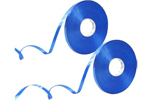 Mooshy Blue Curling Ribbon - 2 Rolls, 100m per Roll, 5mm Width, Ideal for Balloons, Wedding Party Decorations, Crafts & Gift Wrapping