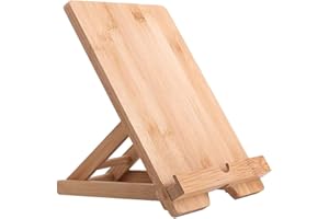 FadyDail Bambus Tablet Ständer Holz Handy Ständer für Desktop, Holz Tablet Halter Schreibtisch Handy Halter Handy Ständer für iPhone iPad Tablets und alle Handys (Große Größe)