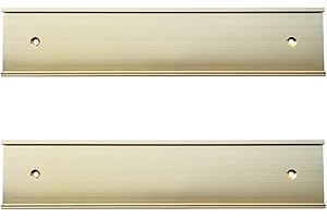 ICOMECN Name Plate Wall Or Door Holder, Office Business Door Sign Holder 2Pack (Gold, 2" x 10")