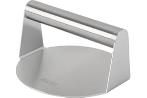 AISHNA Stainless Steel Burger Press, Heavy-Duty Bacon Grill Burger Smasher, 5.51-Inch Round Grill Press, Perfect for Flat Top Griddle Grill Cooking, Steak, Paninis, Flatbreads and Sandwiches (Round)