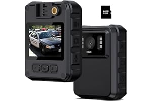SRIKEKL 2K 1296P Police Body Camera,64G Memory, Premium Portable Waterproof Body Worn Cam,Night Vision,2.0" LCD for Law Enforcement Recorder,WIFI Hotspot,Security Guards,Indoor/Outdoor
