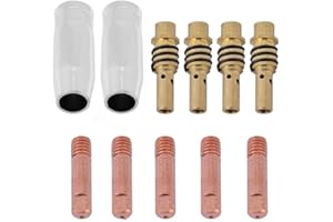 HILILAND 11pcs Nozzles Contact Tips Holders MIG Welder Consumable Accessory Fit for 15AK MIG Welding Torch