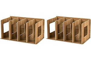Lot de 2 supports de rangement en bois pour CD - DVD - Livres - Anna Shop, Bois, Couleur bois de cerisier., 30.5*15*17cm