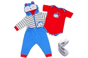 ZIYIUI Vestiti per Bambole per New Born Baby Doll, Cotone con Cappello per 18 "-22" Carino Vestiti Bambolotti (45-55 cm) (Scimmia blu)