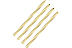 iMeistek Tubo in ottone, diametro esterno 4 mm x spessore della parete 1 mm, lunghezza 200 mm, tubo rotondo in ottone per artigianato fai da te (4 pezzi)