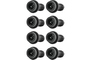 WOTOR Tappo Vino Sottovuoto 8 Pezzi, Tappi Bottiglie Vino, Accessori Vino, Tappi Riutilizzabili Per Mantenere Il Vino Fresco (Nero)