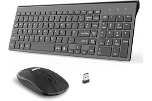 LeadsaiL Wireless Keyboard and Mouse Set, Wireless USB Mouse and Compact Computer Keyboards Combo, QWERTY UK Layout for HP/Lenovo Laptop and Mac