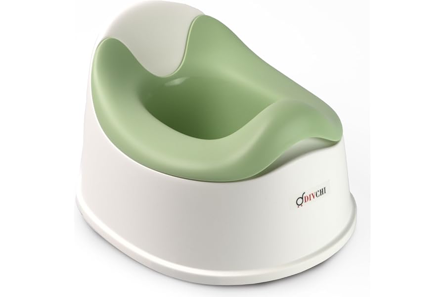 DIVCHI Baby Potty Training Seat Toddler Toilet Trainer Chair with Non-Slip Base Removable Bowl & High Back Rest for Boys & Girls (Green)