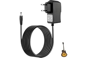 ULIWAMOWI 9V 1A Adaptateur D'Alimentation pour Pédale de Guitare, Chargeur Compatible avec Boss, Roland, Casio, Digitech, MXR, Behringer, et Autres Pédales d'Effets, Chargeur Mural 2m Connecteur 5.5 mm x 2.1 mm
