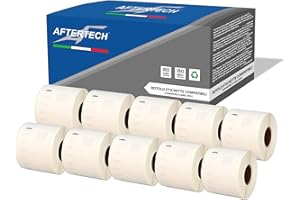 Aftertech 10x 99015 54x70mm Rotoli di Etichette adesive compatibili (320 Etichette/rotolo = 3200 totali) per Dymo LabelWriter Seiko SLP etichettatrici stampanti S0722440 10x99015