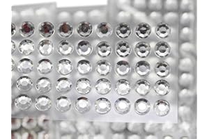 Allstarco 14mm SS60 Crystal Clear Self Adhesive Acrylic Rhinestones Plastic Face Gems Stick On Body Jewels For DIY Cards and Invitations Crafts Bling Sticker - 5 Sheets - 250PCS