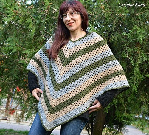 Wool Poncho, crochet Poncho Cape, Women's Capelet, Sweater, Boho Poncho, Small, Fall/Winter Trends, Fall Winter Outfit, Chunky Poncho, beige