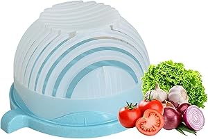 ZUYOKI 2023 New Multi-Functional Fast Snap Salad Cutter Bowl, Salad Cutter bowl Veggie Choppers and Dicers, Veggie Chopper, Safe and Non-Toxic Food Grade Bpa Free Material (Blue)