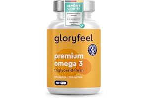 Premium Omega 3 - Triglycerid-Form (4-fache Stärke) - Höchster EPA/DHA Gehalt: 75% - Nachhaltiger Fischfang - Laborgeprüfte F