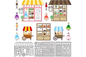 MAYJOYDIY Shop Clothing Cutting Dies Store Women Clothes Skirt Dress Die Cuts Popcorn Book Dessert Shapes Metal Embossing Stencils Carbon Steel Template for DIY Card Scrapbooking Album