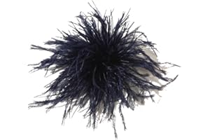 WAMBERE Broche de plumas de avestruz mullido, broche para novia, boda, fiesta, Navidad, vestido de corpiño, alfiler, sombrero, accesorio para mujer, boda, fiesta, banquete, vestido, accesorios de ropa, azul