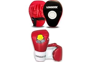 Longeek Gants de Combat de Boxe,Gants d'entraînement de Boxe Gants de Boxe Enfant 3 à 15 Ans Sac de Frappe,Kickboxing, Muay Thai, MMA,4-6 oz Junior Boxing Gloves