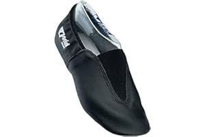 ANNIEL 2038 - Chaussures Gymnastique Rythmiques Unisex en Cuir 100% Made in Italy, Chaussures de Danse Femme Homme, Èlastique Confortable au Talon et au Cou-De-Pied, Semelle Mixte Cuir et Caoutchouc