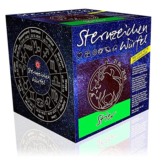 Preisvergleich Produktbild Sternzeichenwürfel Stier: Sternzeichen-Booklet und Sternzeichenanhänger am Lederband