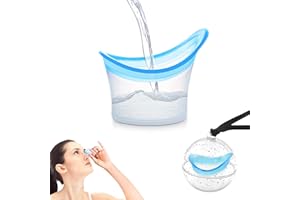 AXLOFO® Eye Wash Cup, Eye Wash Bath Kit (Eye Drop Guide/Wash Cup), Silicone Eye Cup for Effective Eye Cleansing, Soothing Tired Eyes (Blue-1) (Blue-1)