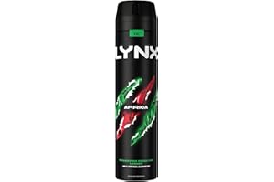Lynx Men Africa Deodorant Body Spray for 48 hours of odour busting, high definition fragrance with a mandarin & sandalwood scent 250 ml