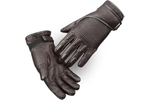 ADIX SPORTS Brown Classic Style Motorbike Motorcycle Gloves with Touch Screen Compatibility for Men & Women Comfortable Made of Goatskin Leather with Adjustable Hook & Loop Wrist Fastening