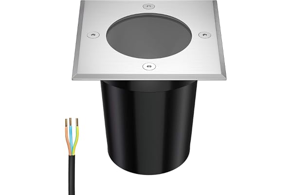 ledscom.de Lampe encastrée dans le sol RELI pour l'extérieur, IP67, inox, carrée, 11 x 11cm, 1x GU10 max. 15W