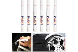 BSGP 6 wasserfeste Markierstifte, permanente Farbe, Autoreifen, Reifenprofil, Gummi, universal, Weiß