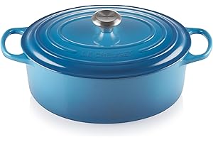 ‎LE CREUSET Le Creuset Signature Gusseisen-Bräter mit Deckel, Ø 31 cm, Oval, Für alle Herdarten und Induktion geeignet, Volumen: 6,3 l, 5,705 kg, Marseille