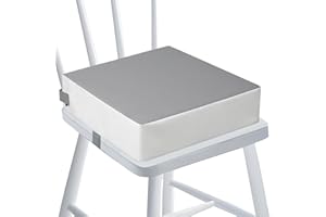 HAWAKA Kinder Sitzkissen Sitzerhöhung Stuhl, 32x32x8.5 cm Waschbar mit 2 Gurte Sicherheitsschnalle Sitzerhöhung Kinder für Esstisch, Verstellbar Tragbares Boostersitze Sitzkissen