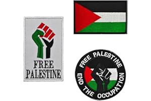 CQSVUJ Palestine Flag Patches,Free Palestine Embroidered Tactical Morale Patch,Palestine Patch for Clothes Hat Backpacks Pride Decorations