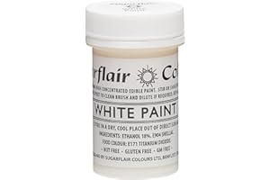 SUGARFLAIR COLOURS Sugarflair White Edible Food Paint, for Painting Icing, Sugar Pastes, Flower & Modelling Pastes, Royal Icing, Marzipan & Buttercream - 20g