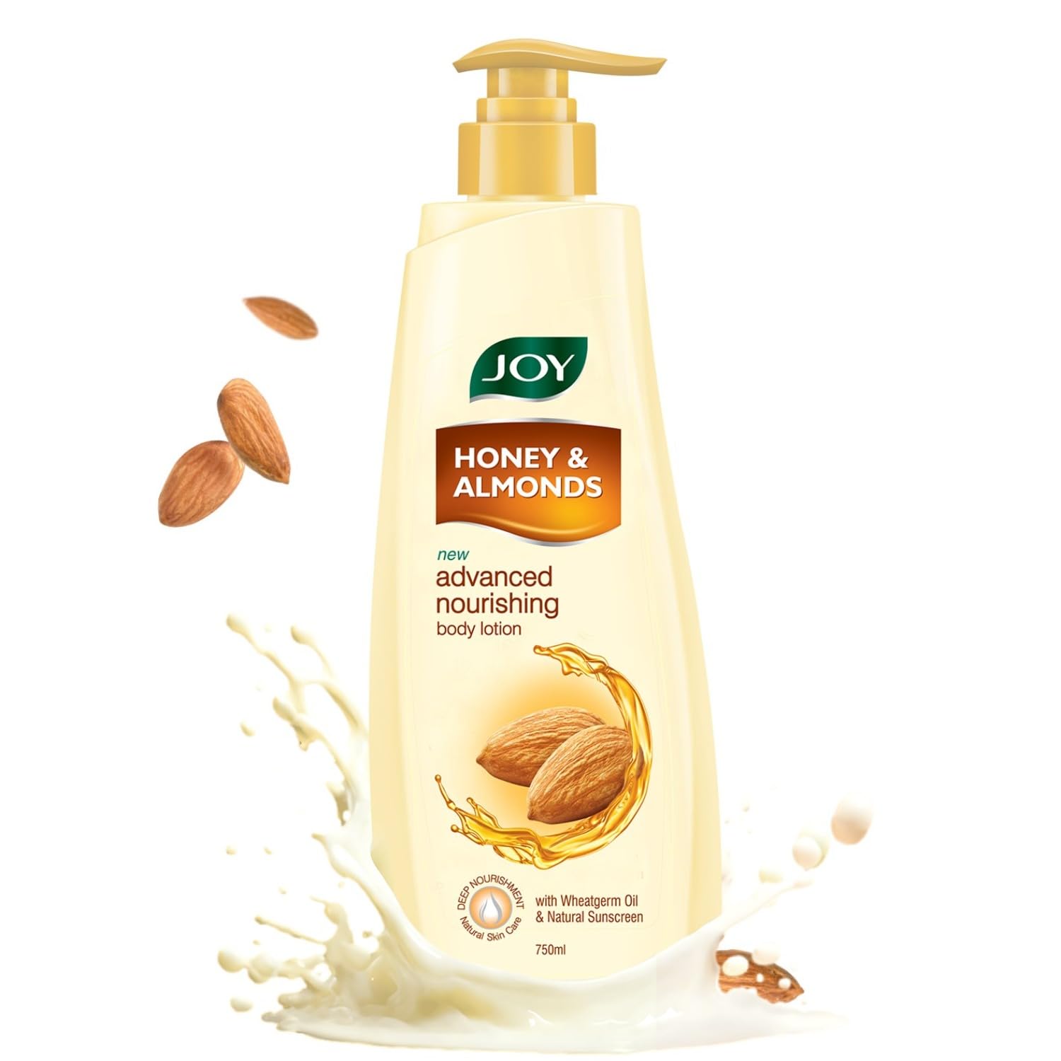 Joy Honey & Almonds Advanced Nourishing Body Lotion (750ml) | Non Sticky Body Moisturizer With Vitamin E & Natural Sunscreen 
