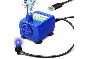 Ewilibe Dricksfontän, pump, ersättningspump med LED för katter, vattenfontän, tyst vattenpump, katt
