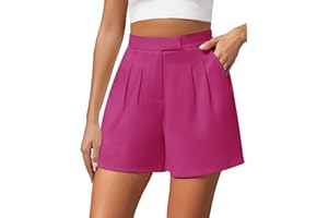 heekpek Shorts pour Femmes Pantalon D'été Décontracté pour Dames Short à Taille Haute et à Jambes Larges avec Poche Latérale et Taille élastiquée au Dos