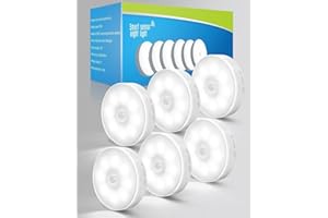 KALAHOL Motion Sensor Lights Indoor, 6 Pack Cupboard Light, Stair Lights Night Light, 3 Modes USB Charging Wall, Magnetic for Kitchen Stair Closet Under Cabinet