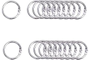 GUAGUA 20Pcs Binder Rings Metal Book Ring 1inch Loose Leaf Binders Book Rings 25mm Inner Diameter Keychains (25mm-20Pack)