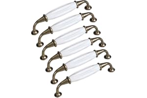 Creatwls 6pcs Hohe Qualität Moderne Keramik Zink-Legierung Solide Pull Griffe Knöpfe Möbel Zubehör Küche Möbelknopf Knauf für Schrank Kommode