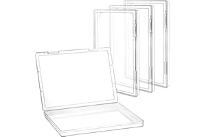 QWORK® Przenośne pudełko na dokumenty w formacie A4, przezroczyste tworzywo sztuczne, 4 sztuki, idealne na dokumenty, czasopisma, albumy kolekcjonerskie, zdjęcia