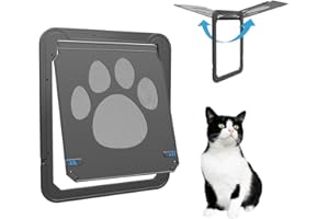 KOMUNJ Pet Flap Fly Screen for Doors Windows with Magnet and Lock Cat Door Fly Screen Door with Cat Flap for Medium Small Dogs and Cats