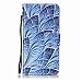 Produktbild Nancen Samsung Galaxy J5(2016) / SM-J510X (5,2 Zoll) Hülle Case Handyhülle Brieftasche Etui Lederhülle Schutzhülle Abdeckung Bookstyle Klappcase mit 2 Kartenslots 1 Wallet Tasche Handgelenk Seil Magnetverschluss Bracket-Funktion Full Silikon Weich Innenschale Gemaltes Muster [Blaue Blätter]