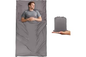 BREENHILL Sleeping Bag Liner Camping Sheets & Travel Sheet Hostels & Traveling Sleep Sack for Backpacking, Hotels Lightweight Single & Double Camping Sleeping Bag Liners with Zipper Comfortable