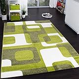 Altura del pelo: aprox. 9 mm Paco Home Alfombra Habitación Infantil Retro De Moda Alfombra Infantil En Verde Gris Crema, tamaño:120x170 cm
