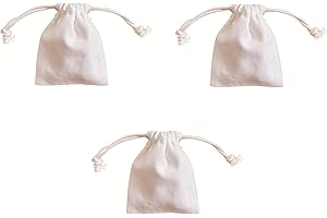 ZEN&TAO NUTFORD Premium Quality 10Oz Canvas Drawstring Pouch Purse for Multipurpose Storage, Blank No Pattern Suitable for DIY (Small-Three-Pack)