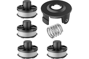 EVENLINKICS Rasentrimmer Fadenspule,195858-1/196146-9 Tap&Go Ersatfadenspule, Kompatibel mit Makita Akkusense 18V DUR181/RF/Z,DUR141 Rasentrimmer. (4 Fadenspule+1 Feder + 1 Trimmerabdeckung)