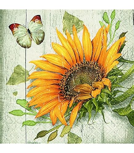 3-lagige Seidenpapier-Servietten Mit Frühlingsblumen, 33x33 Cm, 20 Stück – Für Serviettentechnik & Tischdeko