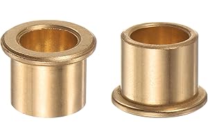 QUARKZMAN 2pcs Bride Roulement Manchon 12 mm Alésage 16 mm OD 15 mm Longueur 2mm Bride Épaisseur Bronze Douille Auto Lubrifiant Bagues Manchon pour Industriel Équipement