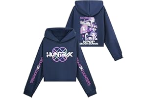 SZRXKJ Sudadera con capucha unisex para niños, dibujos animados, diseño de anime con gráficos Huntrx Multicolors Polialgodón