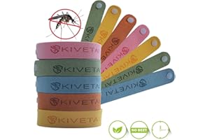KIVETAI Mosquito Repellent Bracelet 12 Packs- Insect Repellent Bands All Natural Anti Mosquito Bracelet Travel Repellent Mosquito Waistbands Deet-Free Non Toxic Safe For Kids and Adults (MR-K1003-AF)